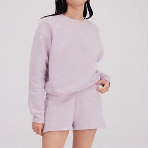 Girlfriend collective pullover crewneck lavender pink 50/50 sweatshirt